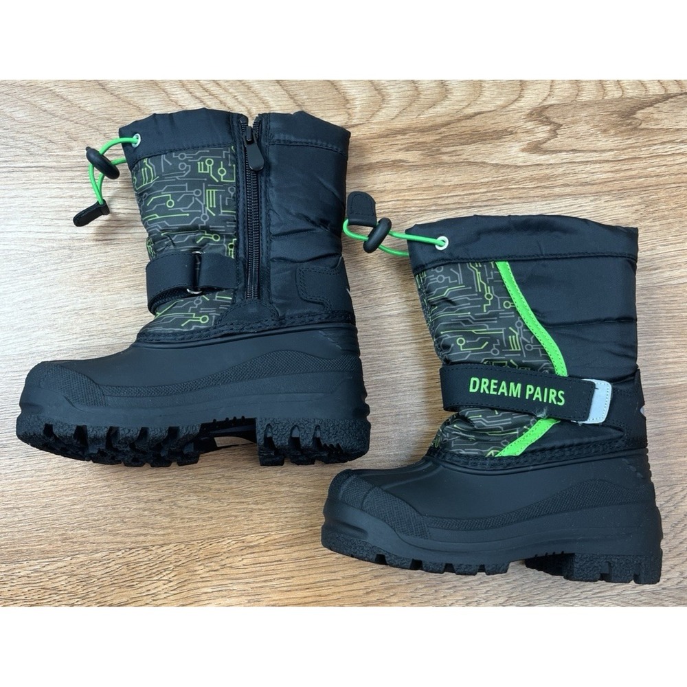 Dream Pairs Kamick Snow Boots Toddler Boys Size 9 Black Zip Close NEW